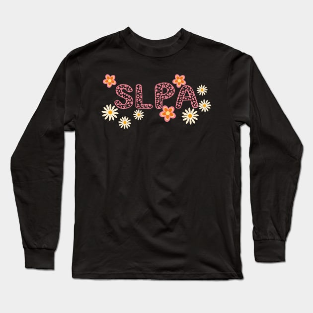 Slpa Pink Animal print and flowers Long Sleeve T-Shirt by Daisy Blue Designs